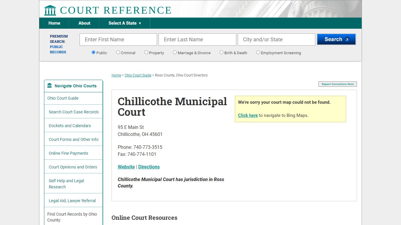 Chillicothe Municipal Court - Court Records Directory